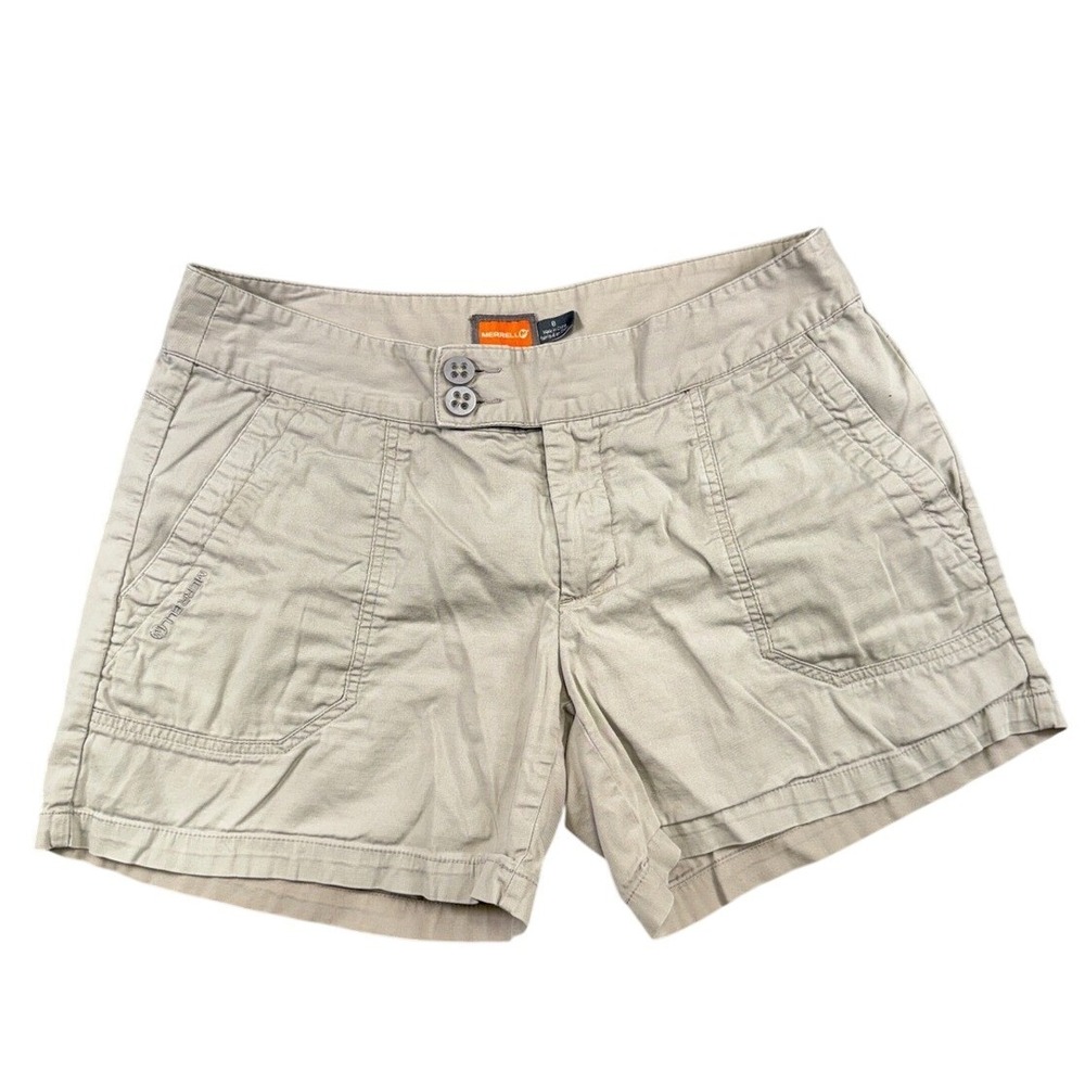 Merrell Womens Size 8 Tan Cotton Blend Utility Hiking Trail Shorts Pockets